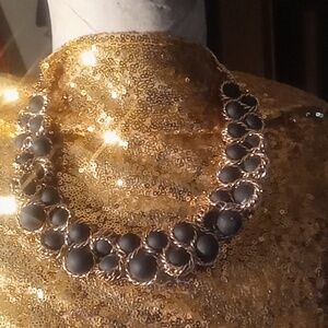 Black and gold chain necklace